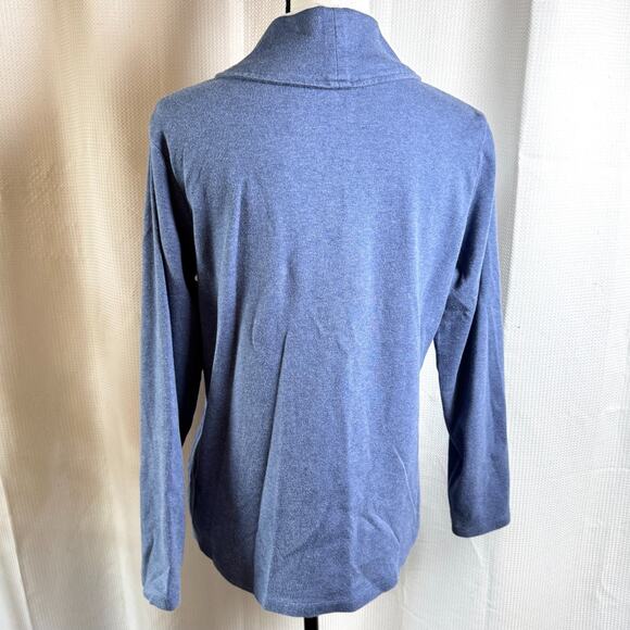 LL Bean Womens Size L Reg Blue Shawl Collar Pullover Sweatshirt Classic in EUC - Picture 10 of 10